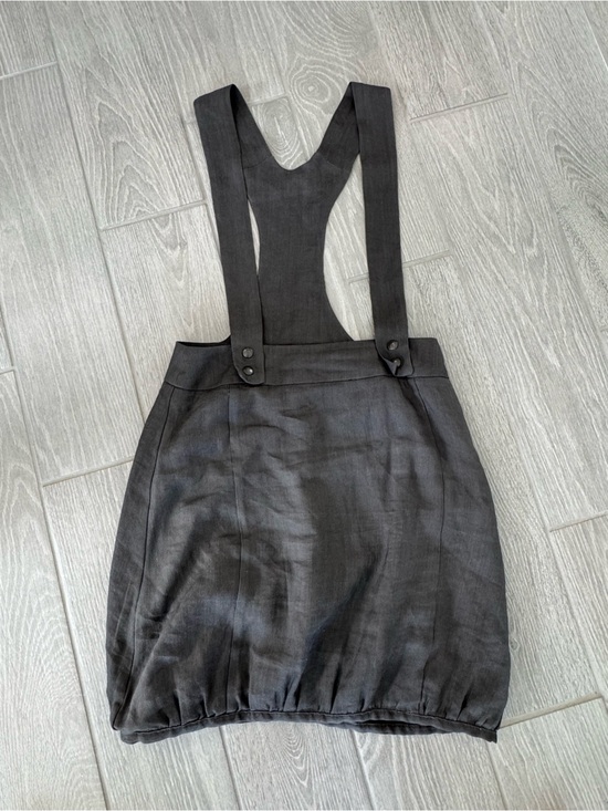 Sarah Pacini Dresses & Skirts - SARAH PACINI Gray Pinafore Bubble Hem Sculptural Avant-Garde Lagenlook GUC